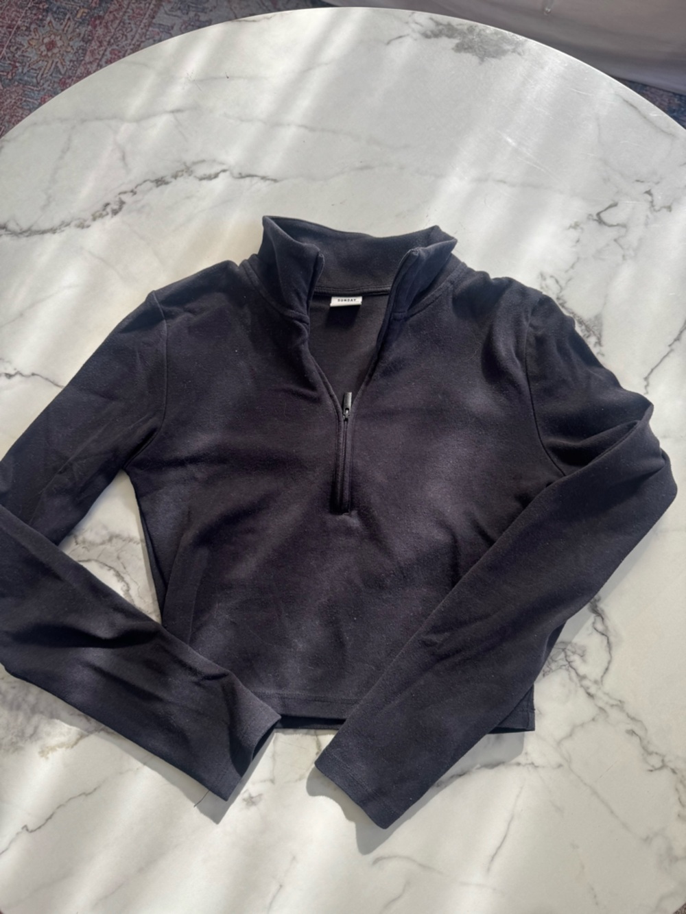 Aritzia Black Half-Zip Pullover Sweatshirt